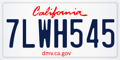 CA license plate 7LWH545