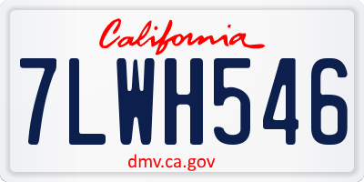 CA license plate 7LWH546
