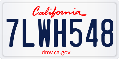 CA license plate 7LWH548