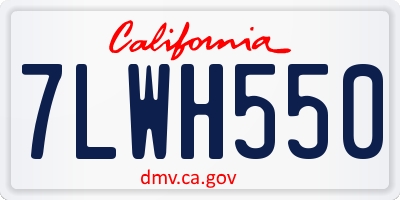CA license plate 7LWH550