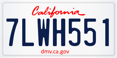 CA license plate 7LWH551