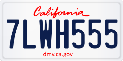 CA license plate 7LWH555