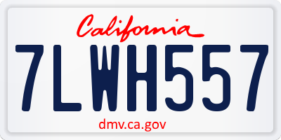 CA license plate 7LWH557