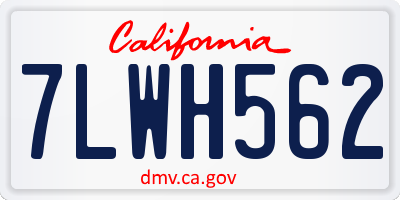 CA license plate 7LWH562