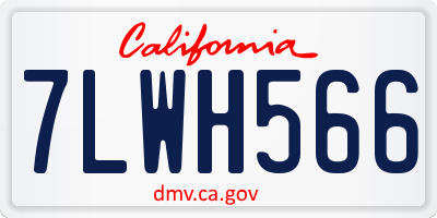 CA license plate 7LWH566