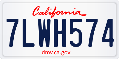 CA license plate 7LWH574
