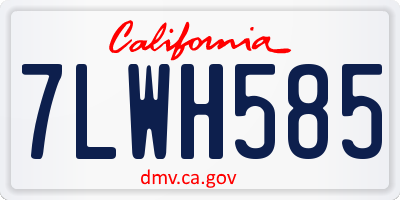 CA license plate 7LWH585