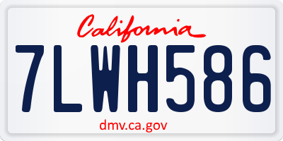 CA license plate 7LWH586