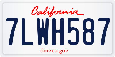 CA license plate 7LWH587