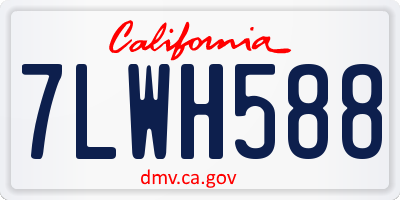 CA license plate 7LWH588