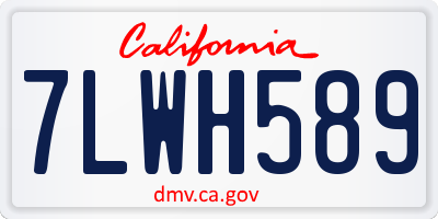 CA license plate 7LWH589