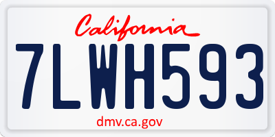 CA license plate 7LWH593