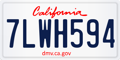 CA license plate 7LWH594