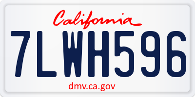 CA license plate 7LWH596