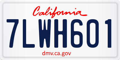 CA license plate 7LWH601