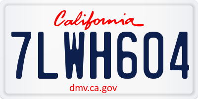 CA license plate 7LWH604