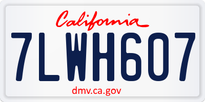 CA license plate 7LWH607