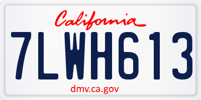 CA license plate 7LWH613