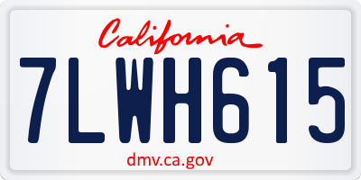 CA license plate 7LWH615