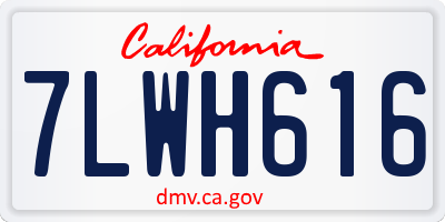 CA license plate 7LWH616
