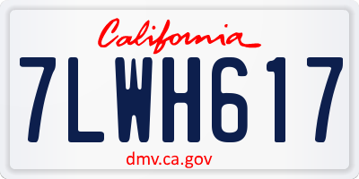 CA license plate 7LWH617