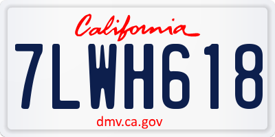 CA license plate 7LWH618