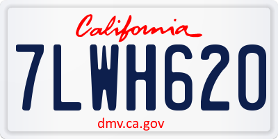 CA license plate 7LWH620