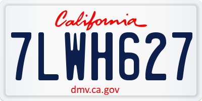 CA license plate 7LWH627