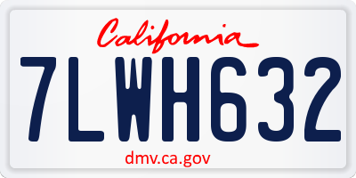 CA license plate 7LWH632