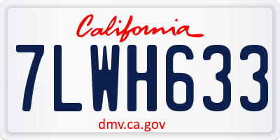 CA license plate 7LWH633