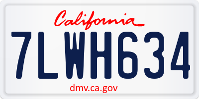 CA license plate 7LWH634