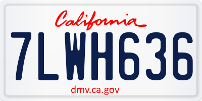 CA license plate 7LWH636