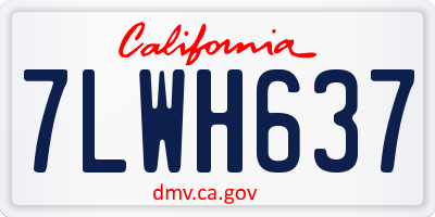 CA license plate 7LWH637