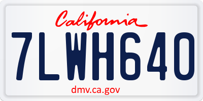 CA license plate 7LWH640