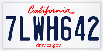 CA license plate 7LWH642