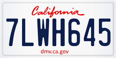 CA license plate 7LWH645