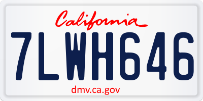 CA license plate 7LWH646