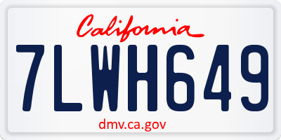 CA license plate 7LWH649