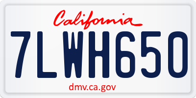 CA license plate 7LWH650