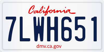 CA license plate 7LWH651