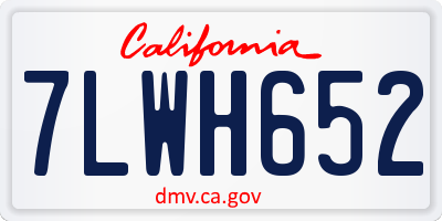 CA license plate 7LWH652