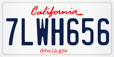 CA license plate 7LWH656