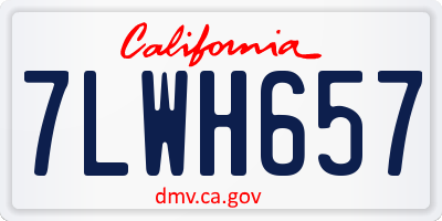 CA license plate 7LWH657