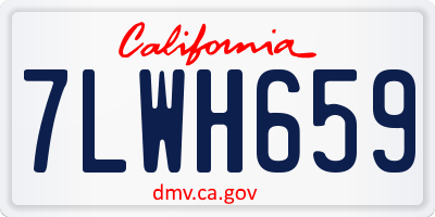 CA license plate 7LWH659