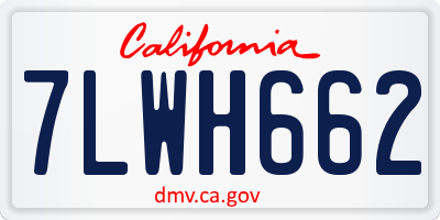 CA license plate 7LWH662