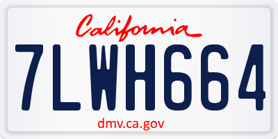 CA license plate 7LWH664
