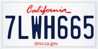 CA license plate 7LWH665