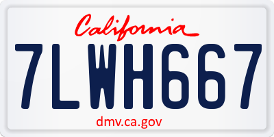 CA license plate 7LWH667