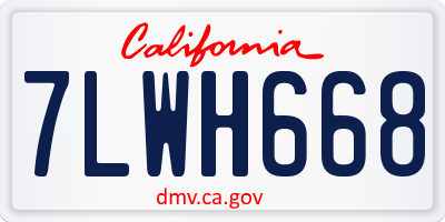 CA license plate 7LWH668