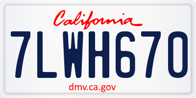 CA license plate 7LWH670